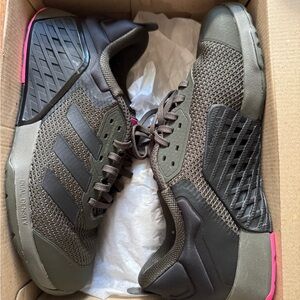 Adidas Dropset 3 Black Olive and Pink Training Sneakers size 9.5